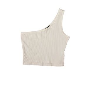 white one-shoulder top